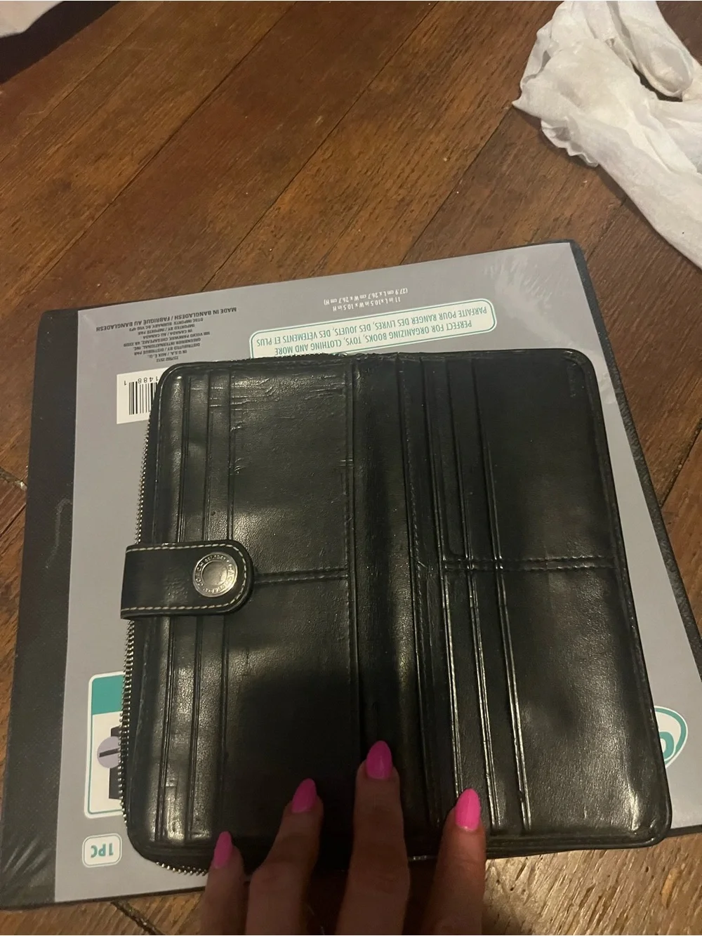 Coach Signature Canvas Wallet in Black and Beige